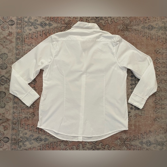St. John’s Bag White Neutral 90s Preppy Coastal Grandma Button Down Shirt Large - Picture 3 of 5